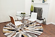 LumiSource Mason Swivel Chairs, Walnut/White/Stainless Steel, Set Of 2 Chairs 1 thumbnail image