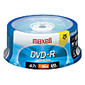 Maxell® DVD-R Recordable Media Spindle, 4.7GB/120 Minutes, Pack Of 25 1 thumbnail image