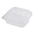 World Centric® PLA Hinged Clamshells, 46 Oz, 3-1/8"H x 8-5/16"W x 8-5/8"D, Clear, Carton Of 300 Clamshells 1 thumbnail image