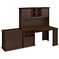 Bush Furniture Yorktown 60"W Corner Desk With Hutch And Lateral File Cabinet, Antique Cherry, Standard Delivery 1 thumbnail image