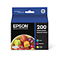 Epson® 200 DuraBrite® Ultra Cyan, Magenta, Yellow Ink Cartridges, Pack Of 3, T200520