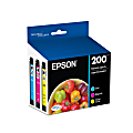 Epson® 200 DuraBrite® Ultra Cyan, Magenta, Yellow Ink Cartridges, Pack Of 3, T200520 1 thumbnail image