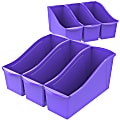 Storex® Book Bins, Medium Size, Purple, Pack Of 6