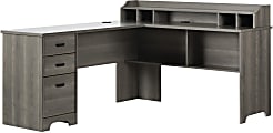 South Shore Versa 60"W L-Shaped Computer Desk, Gray Maple 1 thumbnail image