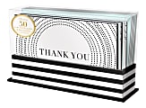 Lady Jayne Flat-Panel Thank You Note Cards With Envelopes, 5-1/2" x 3-1/2", Turquoise/Black, Pack Of 50 Cards