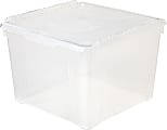 Office Depot® Brand Plastic Wing Lid Storage Container, 60 Quarts, Clear