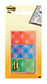 Post-it® Printed Message Flags, 1" x 1 7/10", Plaid Design, 20 Flags Per Pad, Pack Of 60 Flags