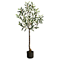Nearly Natural Olive Tree 48”H Artificial Plant With Planter, 48”H x 20”W x 12”D, Green/Black 1 thumbnail image