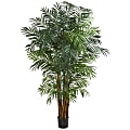 Nearly Natural 7'H Areca Palm Artificial Tree, 84"H x 32"W x 32"D, Black/Green