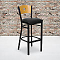 Flash Furniture Wood/Metal/Vinyl Restaurant Barstool With Circle Back, Black/Natural/Black 1 thumbnail image