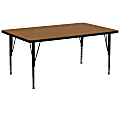 Flash Furniture 30''W Rectangular Height-Adjustable Activity Table With Short Legs, Oak 1 thumbnail image