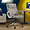 Serta Hannah Ergonomic Fabric Mid-Back Office Chair, Glacial Gray/Silver