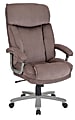 Realspace® BTEC 820 Big & Tall Executive Fabric High-Back Chair, Brown/Silver