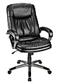 Realspace® Harrington II Bonded Leather High-Back Chair, Black/Gray