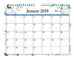 Blue Sky™ Monthly Wall Calendar, 11" x 8 3/4", 50% Recycled, Lindley, January to December 2018 (101593)