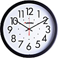 Lorell 14-1/2" Self-Set Wall Clock - Analog - Quartz - White Main Dial - Black Case 1 thumbnail image