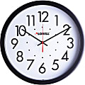 Lorell 14-1/2" Self-Set Wall Clock - Analog - Quartz - White Main Dial - Black