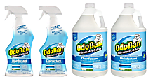 OdoBan Odor Eliminator Disinfectant, Fresh Linen Scent, Case Of 2 Qt Spray Bottles And 2 Gallon Concentrates