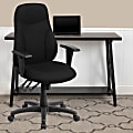 Flash Furniture Fabric High-Back Multifunctional Ergonomic Swivel Chair With Adjustable Armrests, Black