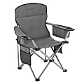 Arrowhead Outdoor™ Portable Canvas/Steel Folding USB-Heated Outdoor Furniture Camping Chair With 6-Can Armrest Cooler, Gray/Steel 1 thumbnail image