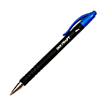SKILCRAFT® AbilityOne Rubberized Retractable Ballpoint Pens, Fine Point, Black Barrel, Blue Ink, Box Of 12 Pens