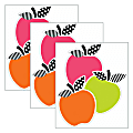 Carson Dellosa Education Cut-Outs, Schoolgirl Style Black, White & Stylish Brights Apples, 36 Cut-Outs Per Pack, Set Of 3 Packs