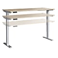 Move 40 Series by Bush Business Furniture 72"W Electric Height-Adjustable Standing Desk, Natural Elm/Cool Gray Metallic