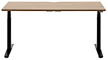Allermuir Slide Electric 60"W Height-Adjustable Standing Desk, Walnut/Black