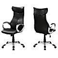 Monarch Specialties High-Back Office Chair, Black/Silver