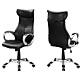 Monarch Specialties High-Back Office Chair, Black/Silver 1 thumbnail image