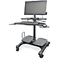 Kantek Sit to Stand Mobile Height Adjustable Computer Workstation With LCD Monitor Mount Pole, 48-1/2"H x 27-1/2"W x 25"D, Black 1 thumbnail image