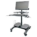 Kantek Sit to Stand Mobile Height Adjustable Computer Workstation With LCD Monitor Mount Pole, 48-1/2"H x 27-1/2"W x 25"D, Black 1 thumbnail image