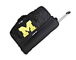 Denco Sports Luggage Rolling Drop-Bottom Duffel Bag, Michigan Wolverines, Black