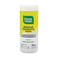 CleanWell Botanical Disinfecting Wipes, Lemon Scent, 35 Sheets Per Canister, Case of 9 Canisters