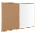 MasterVision® Combination Cork/Dry-Erase Board, 24" x 36", Oak, Wood Frame