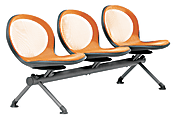 OFM Net Series Beam Seating, NB-3, 3 Seats, 30"H x 83"W x 24 3/4"D, Orange/Gray