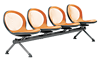 OFM Net Series Beam Seating, NB-4, 4 Seats, 30"H x 109"W x 24 3/4"D, Orange/Gray