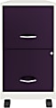 Realspace® SOHO Smart 18"D Vertical 2-Drawer Mobile File Cabinet, White/Purple 1 thumbnail image
