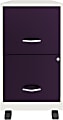 Realspace® SOHO Smart 18"D Vertical 2-Drawer Mobile File Cabinet, Metal, White/Purple