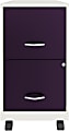 Realspace® SOHO Smart 18"D Vertical 2-Drawer Mobile File Cabinet, White/Purple