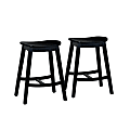 Linon Carberry Backless Counter Stools, Black, Set Of 2 Stools 1 thumbnail image
