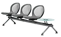 OFM Net Series Beam Seating, NB-4G, 3 Seats, 1 Table, 30"H x 109"W x 24 3/4"D, Gray