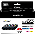 Canon® Professional CLI-65 Black, Cyan, Magenta, Yellow, Photo Cyan, Photo Magenta, Gray, Light Gray Ink Cartridges, Pack Of 8