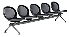 OFM Net Series Beam Seating, NB-5, 5 Seats, 30"H x 126"W x 24 3/4"D, Black/Gray