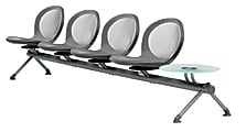 OFM Net Series Beam Seating, NB-5G, 4 Seats, 1 Table, 30"H x 126"W x 24 3/4"D, Gray