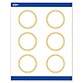 Avery® Print-To-The-Edge Labels & Sure Feed®, S00-DHH-PRWMP10, 3" Round, Matte White, Preprinted Multi-Lined Gold Border Design, Pack Of 60 1 thumbnail image