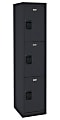 Sandusky® Triple Tier Steel Storage Locker, 66"H x 15"W x 18"D, Black