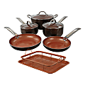 Gibson Copper Pan Cooking Excellence 10-Piece Aluminum Non-Stick Cookware Set, Copper 1 thumbnail image