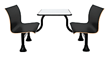 OFM Retro Bench, 24" x 48" Tabletop, 39 1/2"H x 68"W x 48"D, Black Bench/Black Frame