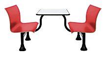 OFM Retro Bench, 24" x 48" Tabletop, 39 1/2"H x 68"W x 48"D, Red Bench/Black Frame
